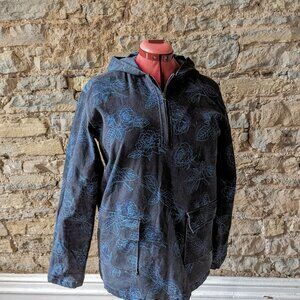 Denim Floral Hoodie Jacket